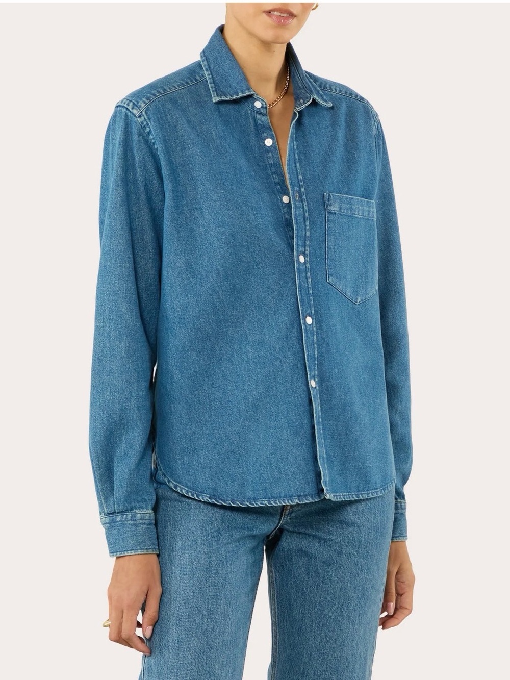 WNU With Nothing Underneath Denim Shirt